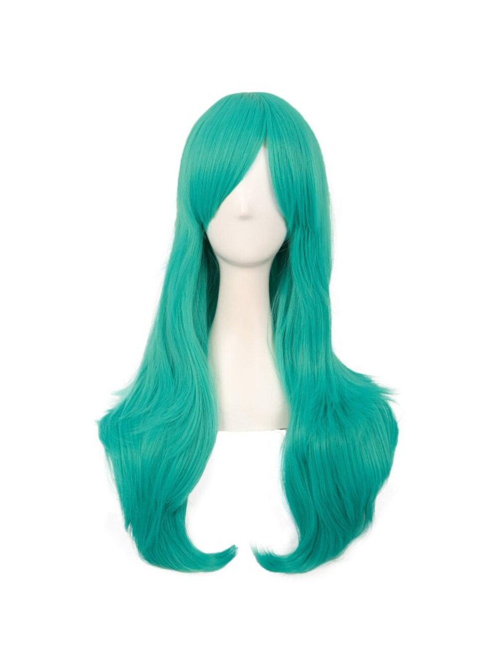 Women's Light Sea Green 28" 70cm Long Curly Ends Costume Cosplay Modern Hair Wig